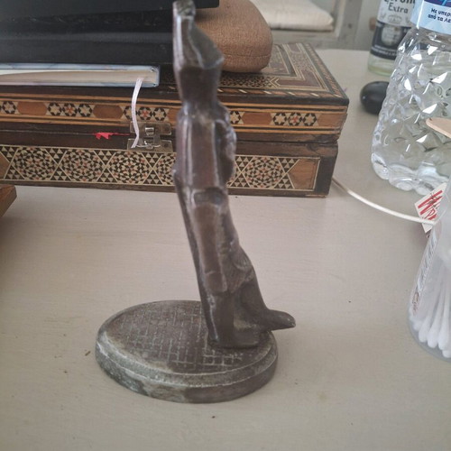 Bronze Pharaoh Figurine, Egyptian style metal decoration