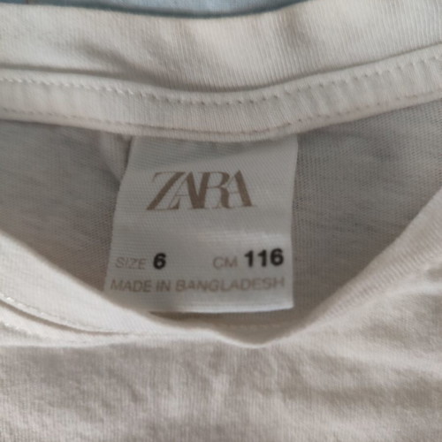 Zara summer clothes set for girl used, age 5-6, white and pink