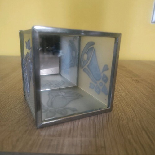 Christmas candle holder used Frosted Glass