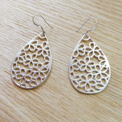 Boho earrings new with metal detail and 925 silver hook