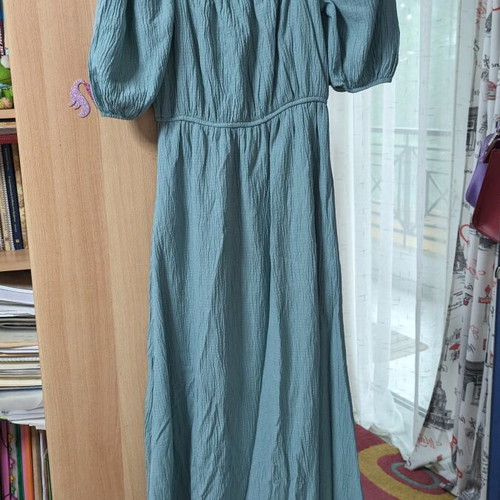 Kate London long airy dress with lining turquoise size S