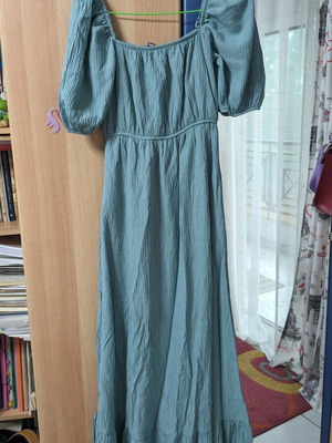 Kate London long airy dress with lining turquoise size S