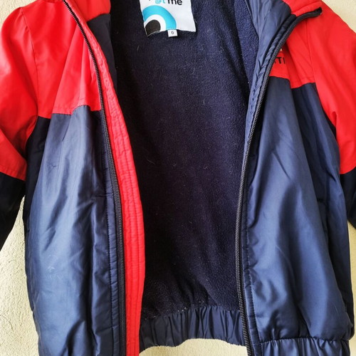 Millet children's windstopper jacket, red and dark blue, size 6Y