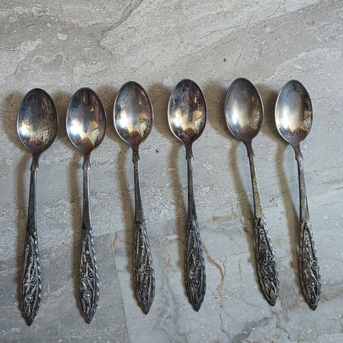 Silver 800 Filigree Spoons set of 6 like new, 100 years old