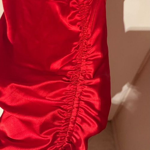 Zara red satin mini dress, size L