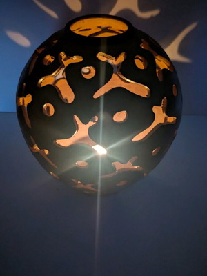 Ceramic sphere lantern like new, handmade decorative light
