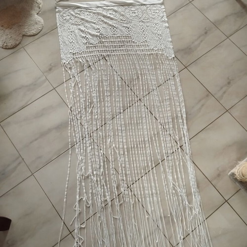 Handmade Lace Door Curtain Boho Macrame White 90x200cm like new