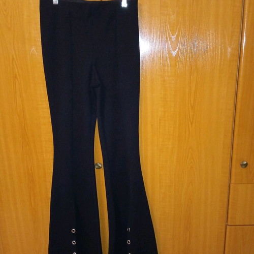 Pink Woman flared pants size S like new, black with silver studs