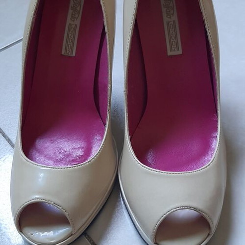 Buffalo Peep Toe Pumps New Beige Size 38