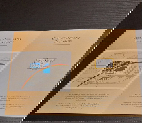 Γερμανια Διφυλλο φολτερ με κομπλε σειρα και επετειακη σφραγιδα τον γερμανικων ταχυδρομειον