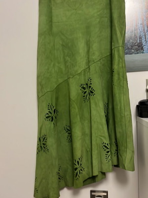 Castor leather skirt long like new, green size M