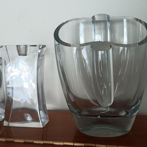 Vintage Atlantis & Krosno crystal decorative vase set of 3