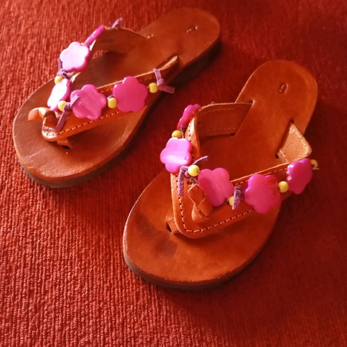 Children's leather handmade sandals size 26 new