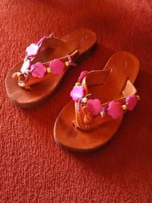 Children's leather handmade sandals size 26 new