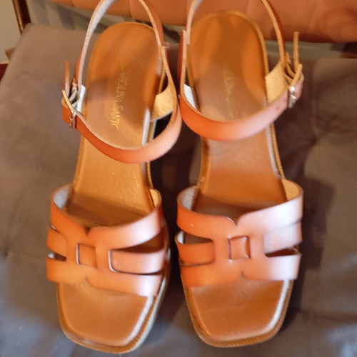 Carolina Santos summer sandals used, genuine leather, size 39, brown