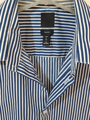 Πουκάμισο Zara L, άσπρο και μπλε