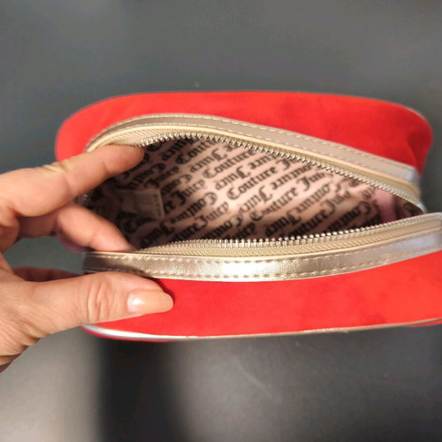 Juicy Couture velvet red makeup bag new