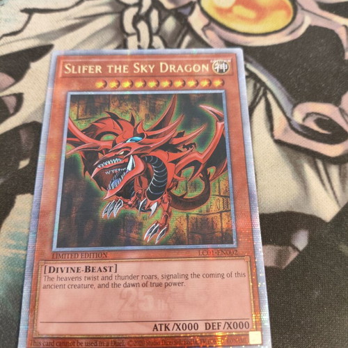 Slifer the Sky Dragon Yu-Gi-Oh card, Quarter Century Secret Rare, LC01 edition