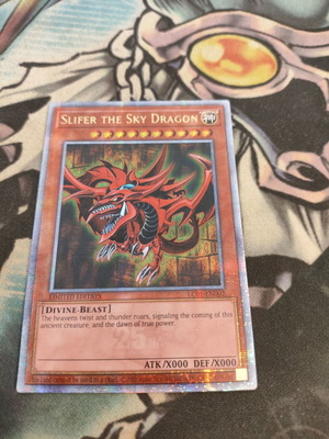 Slifer the Sky Dragon Yu-Gi-Oh card, Quarter Century Secret Rare, LC01 edition