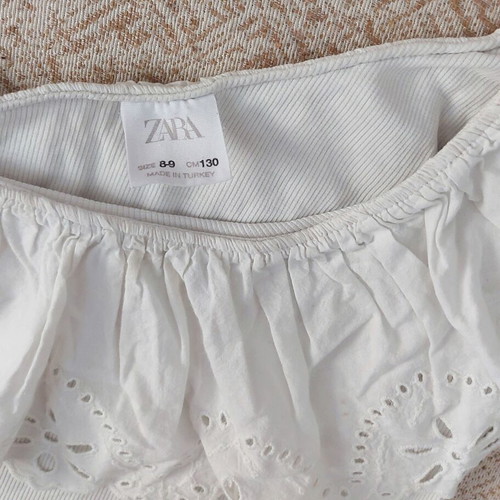 Zara one-shoulder top and faux leather pants for 8 years old, like new