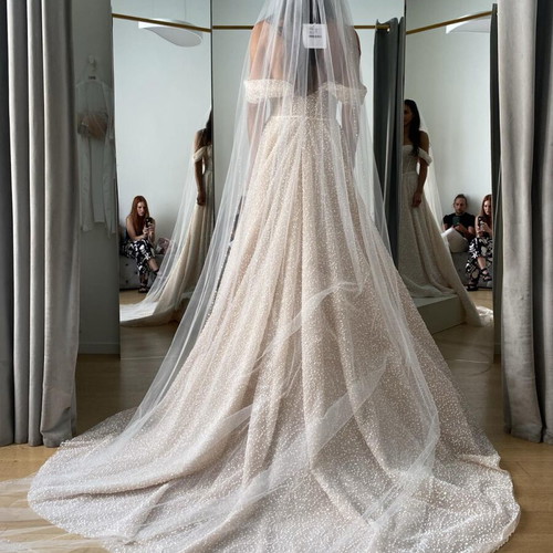 Primalicia wedding dress like new with detachable sleeves and train