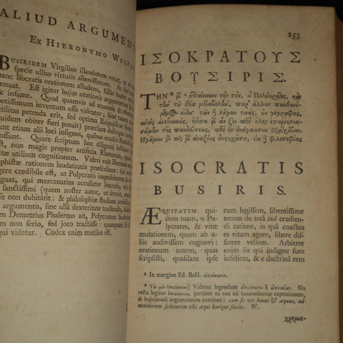 Isocrates book 1748 used, Greek text