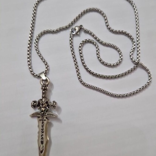 Men's pendant in modern design new, silver