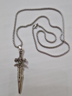 Men's pendant in modern design new, silver