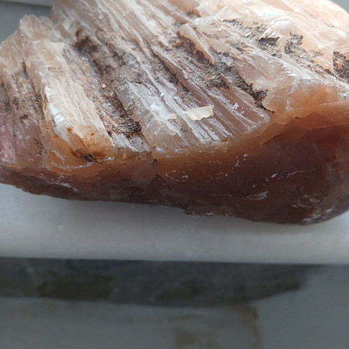 Aragonite mineral new, natural salmon pink crystal specimen