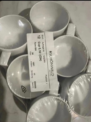 Schönwald λευκά πορσελάνινα φλιτζάνια 160 ml, σετ 12