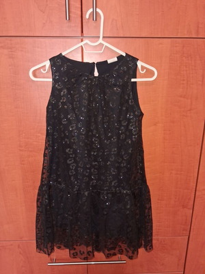 Zara black dress with tulle like new, sleeveless, size 140 cm