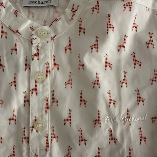Cacharel bébé vintage 2006 cotton shirt with giraffe print, like new, size 23 months