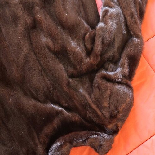 Mink Fur Used Classic Dark Brown 88 cm