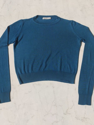 Bershka long-sleeve blouse used, petrol, size S