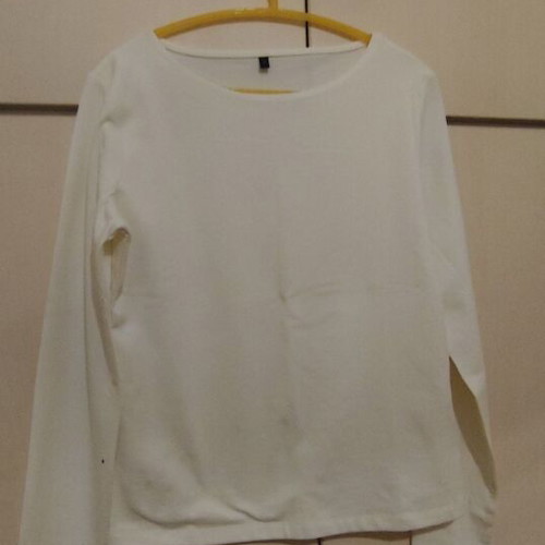 Cotton white sugar blouse Large new with elastane
