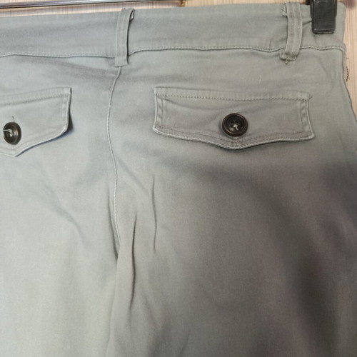 Capri pants used, khaki, size S with decorative zippers