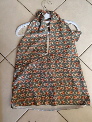 Boho Halter Top with Ethnic Print like new, multicolored
