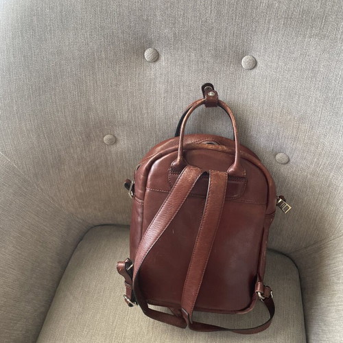 Osprey leather backpack used, brown ladies bag