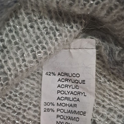 Women's blouse gray made in Italy medium with integrated knitted strap used
