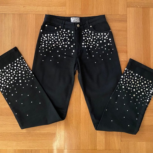 Blugirl Jeans pants black like new with silver dots size Small