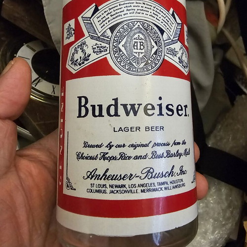 Budweiser Vintage Beer Glass with Historic Logo from 80s