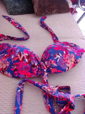 Σουτιέν μαγιό αφορετο 85c φλοραλ μπικίνι πάνω μέρος καινούργιο πορτοκαλί