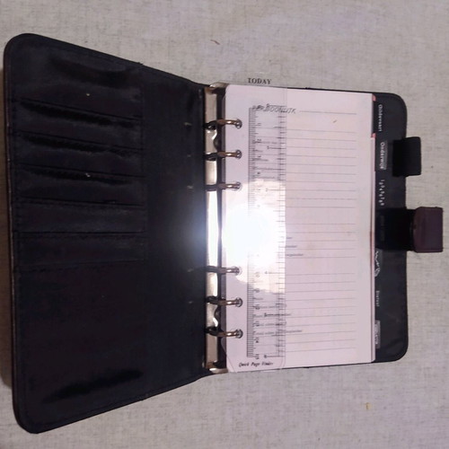 Leather cases for agenda and diary used, set of 2 pieces