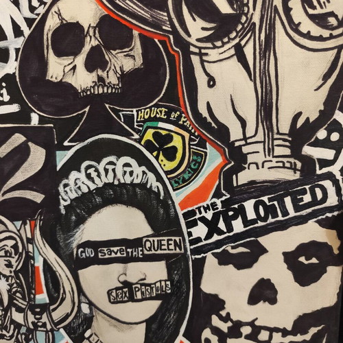 Painting with famous rock and metal bands, like new
