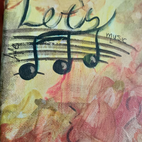 Painting with Real Guitar Strings 18x24cm New