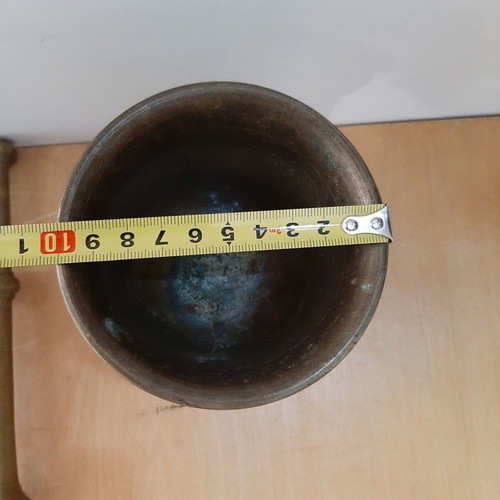 Bronze mortar and pestle used with patina