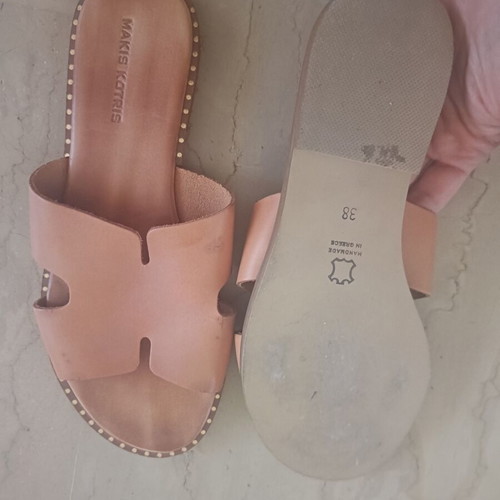 Makis Kotris leather women's sandals like new, size 38, brown
