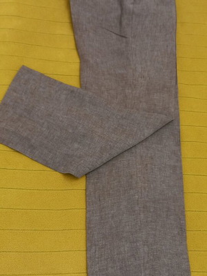 Aslanis pants new, 100% linen, gray, size M