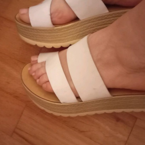 Leather platforms like new, size 36, white