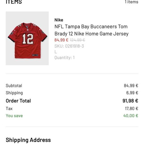 Men's NFL game jersey Tom Brady new, authentic